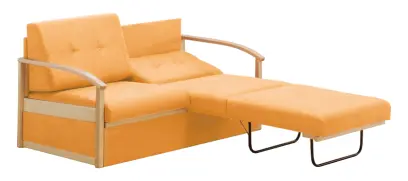 RO - R pohovka rozkládací, dřevěná, koženka HOLY P1 - koženka meruňková